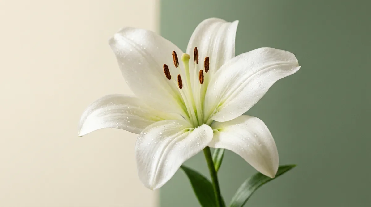 White lily flower in bloom